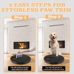 Swirge nail file pad integrated into the board for gentle paw grooming
