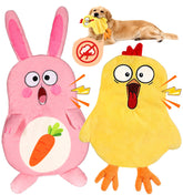 Swooflia Easter bunny no-stuffing toy boosts interactive play with squeaks.