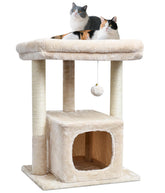 SYANDLVY 27inch cat tree top plush perch offers a cozy stretch and warm perch.