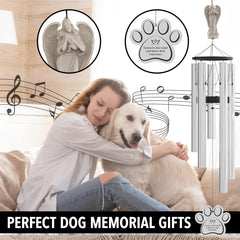 SYMPATHY HEARTS paw-shaped wind catcher provides a visual tribute to a beloved canine.
