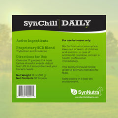 SynNutra SynChill Daily bottle back label showing NASC quality.