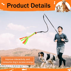 SYOOY Flirt Pole fleece rope lure attracting dogs during outdoor training.