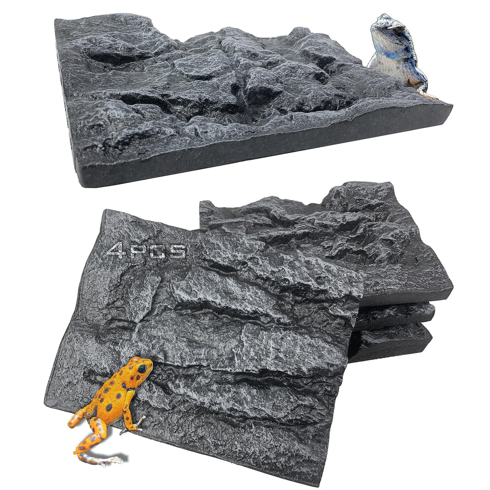 Sysmashing rock background panel assembly shows four panels joined for a seamless terrarium backdrop.