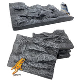 Sysmashing rock background panel assembly shows four panels joined for a seamless terrarium backdrop.