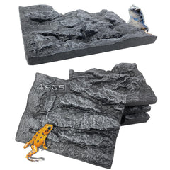 Sysmashing rock background panel assembly shows four panels joined for a seamless terrarium backdrop.