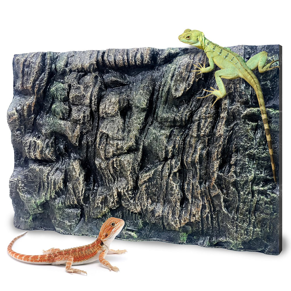 Sysmashing rock terrarium background 3D panel adds natural depth for reptiles.