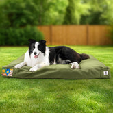 Sytopia 36in dog bed with waterproof canvas for outdoor use.