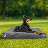 Sytopia 42-inch canvas outdoor dog bed material close-up showing durable, water-resistant fabric.