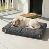 Sytopia canvas-indestructible outdoor dog bed cover in use, durable surface for indoor or patio lounging.