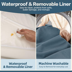 Sytopia waterproof-inner-liner protects memory foam from spills and moisture.
