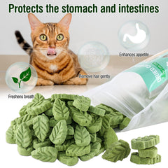 SYWUAII ingredients natural sign emphasizes cat grass and chicken, without artificial flavors.