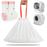 SZEE 120-pcs drawstring litter bag set designed for side-opening automatic litter boxes.