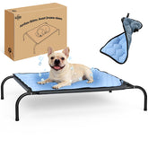 SZEE Raised Dog Cot Bed with elevated frame for outdoor comfort