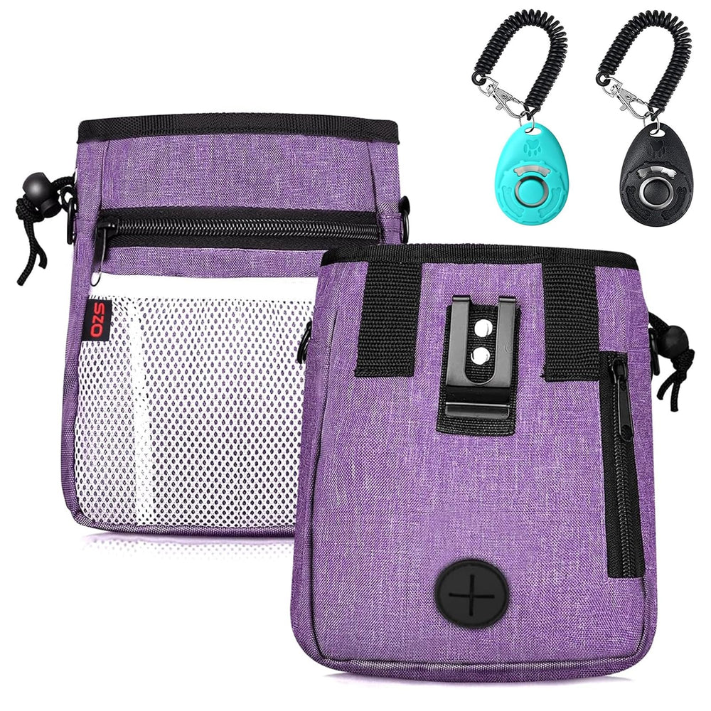 SZO dog treat pouch front view showing large main compartment for treats