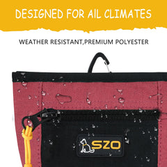 SZO dog treat pouch front zipper pocket secures essentials during training