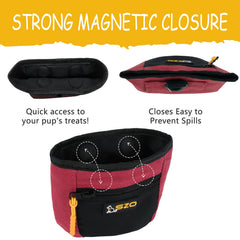 SZO dog treat pouch with waist belt clip for hands-free training sessions