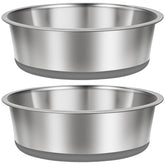 Taglory 11 cup stainless steel dog bowl with non-slip base protects floors during meals