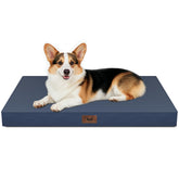 Tail Stories large outdoor dog bed in navy, 36x27, for big dogs and all-season use