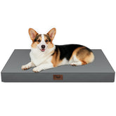 Tail Stories Outdoor Orthopedic Dog Bed front view for large dogs in grey