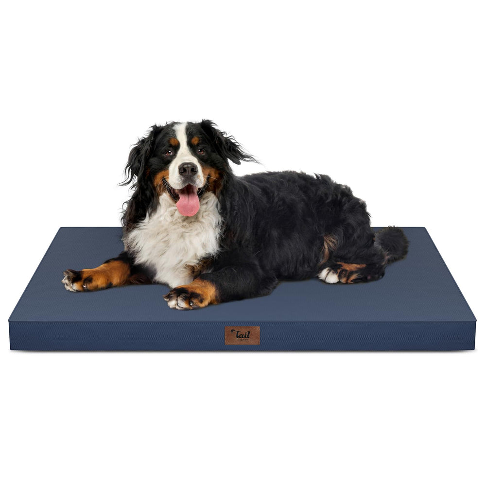 Tail Stories Outdoor XXL dog bed with waterproof fabric for mess-free outdoor use.
