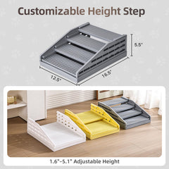 TAILRYTH cat using elevated step reduces strain on joints.