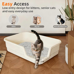 Tailryth jumbo cat litter box offers spacious interior for multi-cat households
