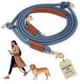 Tails & Tales hands-free leash worn at the waist for jogging with dogs.