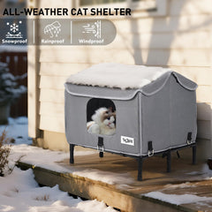 TailTastic weatherproof exterior cat shelter protects against rain and wind.