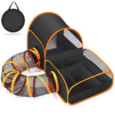 TailTastic portable cat playpen with surround tunnel for outdoor use