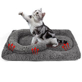 TailTastic self-warming bed mat with U pillow offering ergonomic neck support for indoor cats.