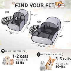 TailTastic soft-sides cat tent emphasizes gentle touch for paws and claws.