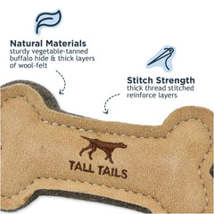 Tall Tails natural wool-felt layers close-up emphasizing resilient stitching