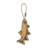Tall Tails Trout Tug Toy leather close-up for durable fetch and tug play.