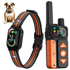 Tallentrol 2-in-1 dog bark collar on a dog's neck showing adjustable strap for training.
