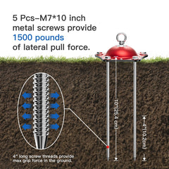 TAMABABY 360° swivel stake with rotating ball prevents tangling during outdoor play.