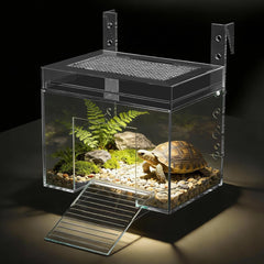 TAOKEKE adjustable turtle basking platform in aquarium for clear visibility and dry basking