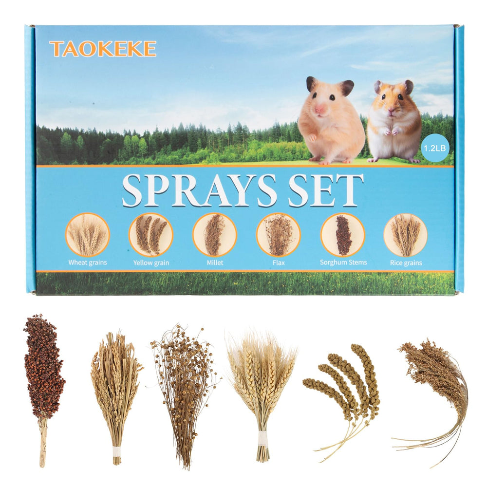 TAOKEKE hamster spray set packaging image showing habitat decoration and enrichment