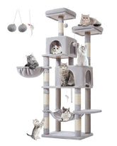 Taoqimiao 66-Inch cat tree base stability keeps active cats safe during play.
