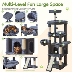 Taoqimiao lower platform offers a cozy nap spot for lounging cats.