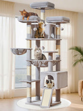 Taoqimiao 76 inch cat tree top perch anti slip fabric for safe lounging
