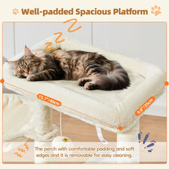Taoqimiao cat tree 38-5 inch soft plush bed for comfy naps