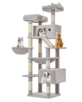 Taoqimiao cat tree 71-inch base scene showing a sturdy indoor-friendly frame