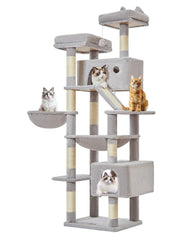 Taoqimiao cat tree 71-inch base scene showing a sturdy indoor-friendly frame