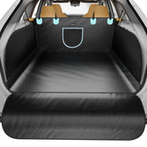 Tapizado PU leather dog cargo liner provides waterproof protection for travel.