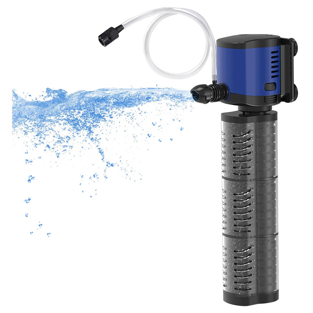 TARARIUM Aquarium Filter 260GPH powering steady flow in a 35-75 gallon tank