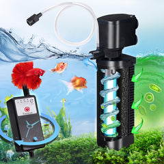 Tararium aquarium filter UV timer front view boosts water flow for healthy tanks.