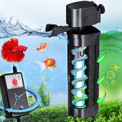 Tararium U-V filter mounted in tank for clearer water and healthier fish