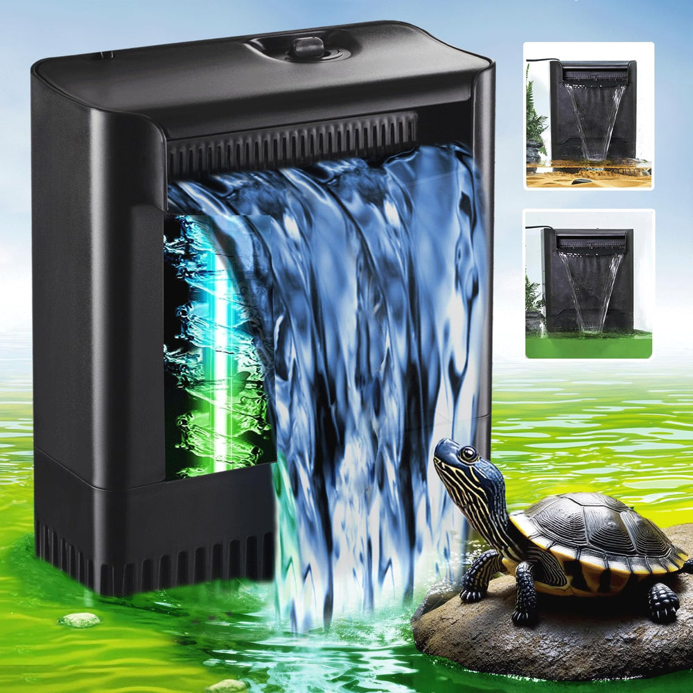 TARARIUM UV-ery turtle filter front view enhances tank clarity