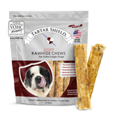 Tartar Shield Soft Rawhide Chew for XL dogs, close-up bone shape supporting fresh breath.