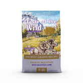 Taste of the Wild Ancient Mountain roasted lamb kibble in a bowl for wholesome meals.